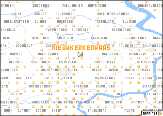 map of Nieuwkerken-Waas