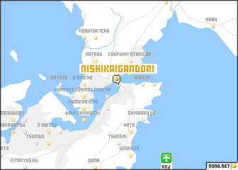 map of Nishi-kaigandōri