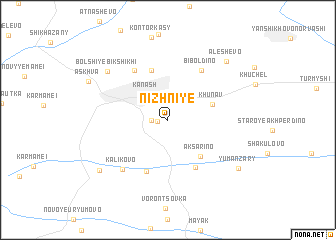 map of (( Nizhniye ))