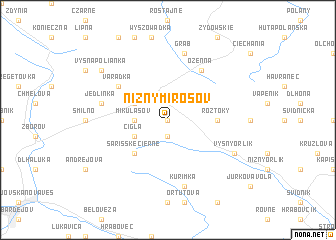 map of Nižný Mirošov