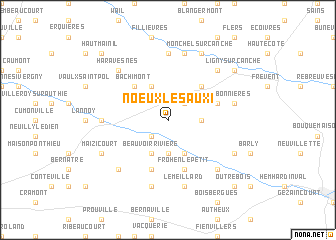 map of Noeux-lès-Auxi