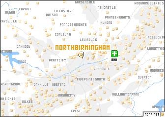 map of North Birmingham