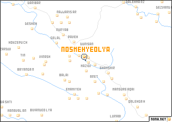 map of Nosmeh-ye ‘Olyā