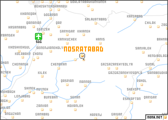 map of Noşratābād