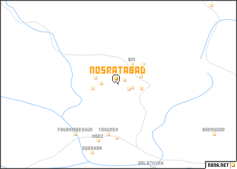 map of Noşratābād