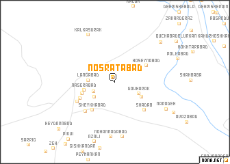 map of Noşratābād