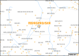 map of Nova Gradiška