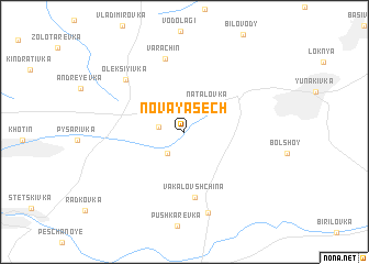 map of Novaya Sechʼ
