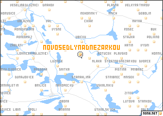 map of Novosedly nad Nežárkou