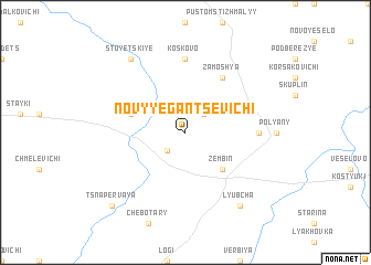 map of Novyye Gantsevichi