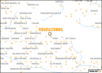 map of Nowrūzābād