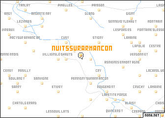 map of Nuits-sur-Armançon