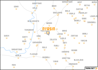 map of Nyasin