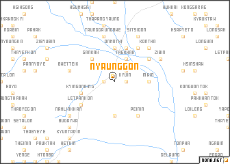 map of Nyaung-gon