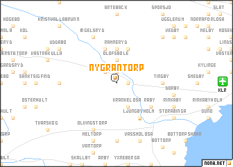 map of Nygrantorp