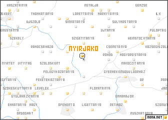 map of Nyírjákó