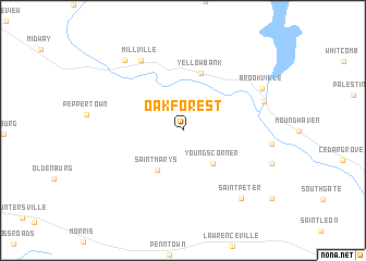 map of Oak Forest