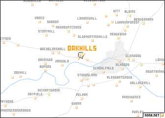 map of Oak Hills