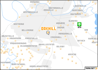 map of Oak Hill