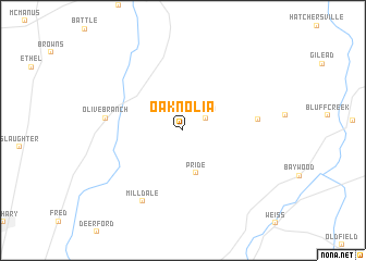 map of Oaknolia
