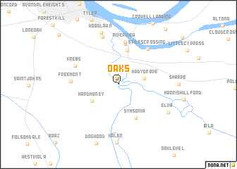 map of Oaks