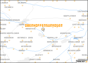 map of Oberhoffen-sur-Moder