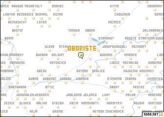map of Obořiště