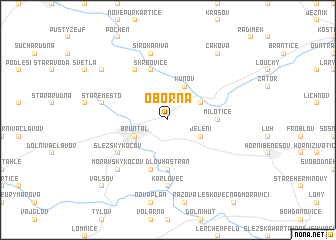 map of Oborná