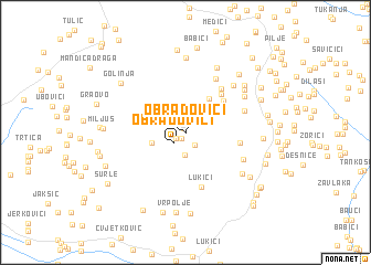 map of Obradovići