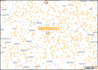 map of Obradovići