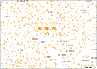 map of Obradovići