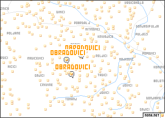 map of Obradovići