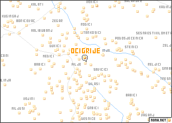 map of Očigrije