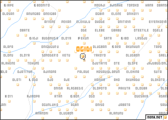 map of Ogidi