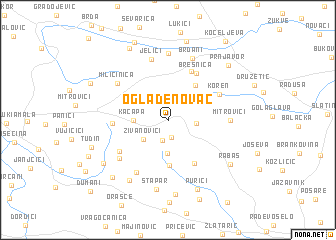 map of Oglađenovac