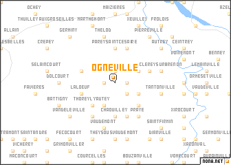 map of Ognéville