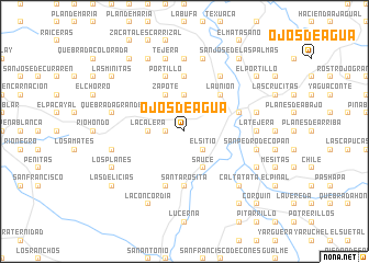 map of Ojos de Agua