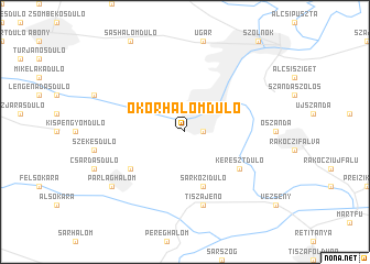 map of Ökörhalomdůlő