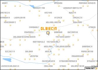 map of Olbięcin