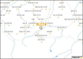 map of Olcza