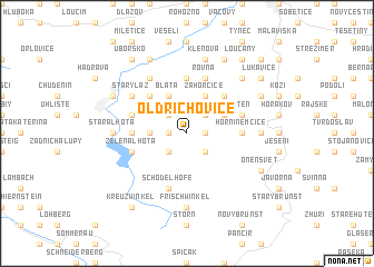 map of Oldřichovice