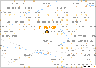 map of Olędzkie