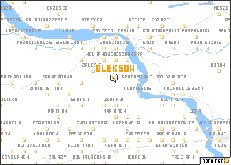 map of Oleksów