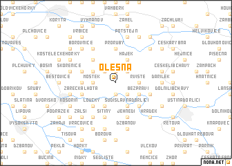 map of Olešná