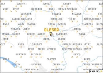 map of Olešná