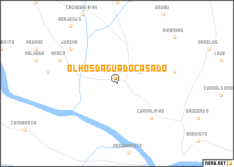 map of Olhos dʼÁgua do Casado