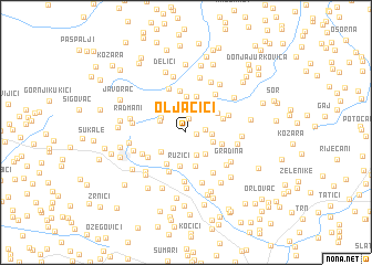 map of Oljačići