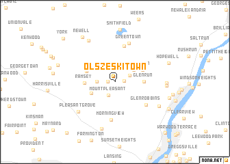 map of Olszeski Town