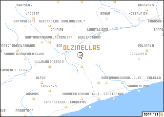 map of Olzinellas