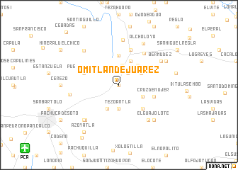 map of Omitlán de Juárez